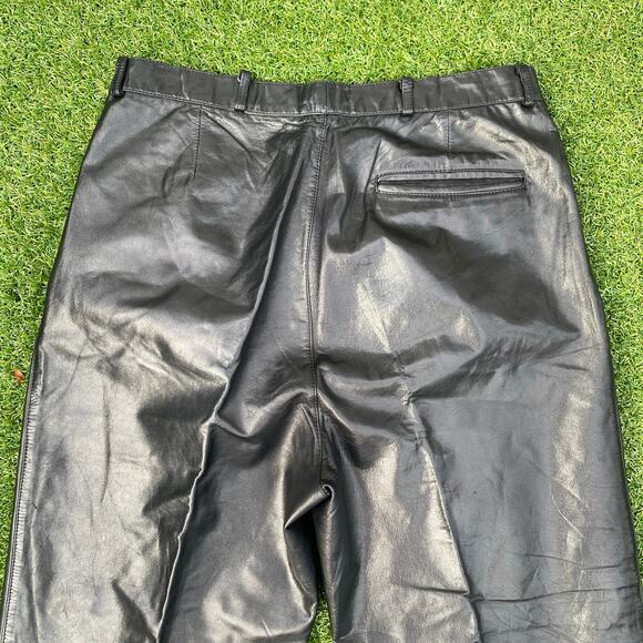 Georgetown Leather Design Men's Vintage Black Leather Pants - Picture 5 of 6
